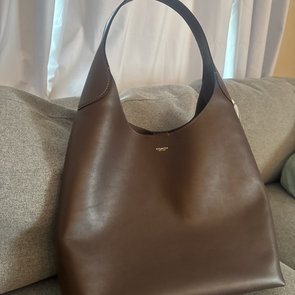 Coach Dark Brown Leather Hobo Bag